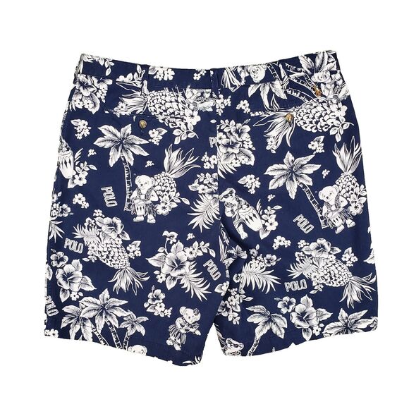 Polo Ralph Lauren Hawaiian Bear Chino Shorts Mens 40 Newport‎ Navy Blue Sailing - Picture 2 of 7